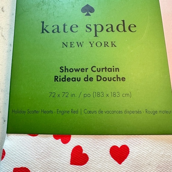Kate Spade Red & Pink Heart Shower Curtain (72 x 72) - Picture 2 of 7